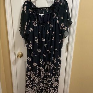 Floral Kids Dress in Black and White